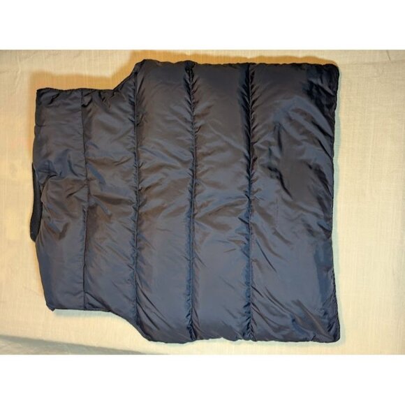 Eddie Bauer VTG Men's medium navy blue down puffer vest zip closure, distressed - Picture 7 of 8